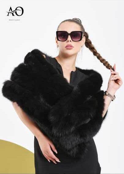 Black Fox Fur Shawl
