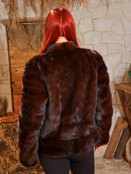 Brown Female Mink Fur Jacket