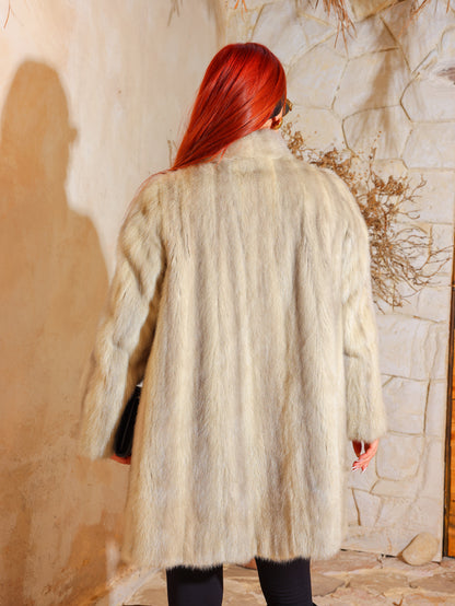 Gray Female Mink Fur Jacket
