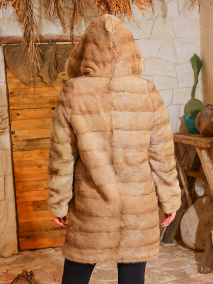Light Brown Female Mink Fur Jacket