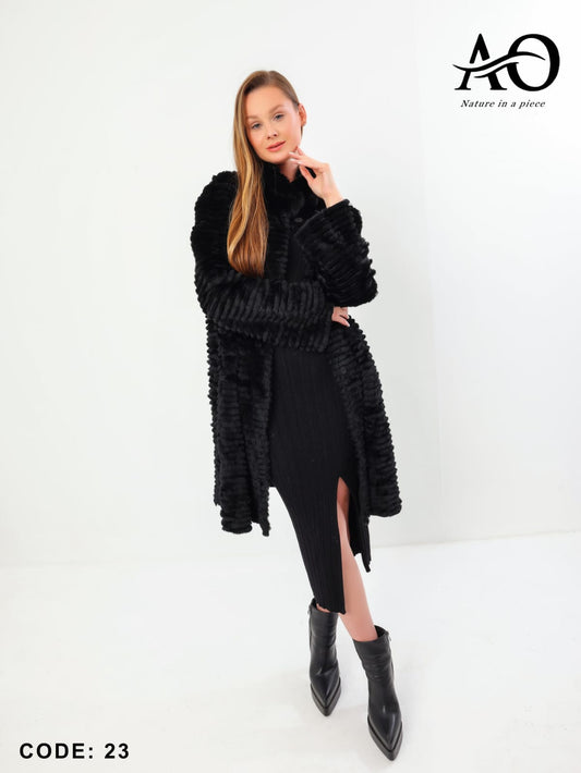 Black Rex Chinchilla Coat